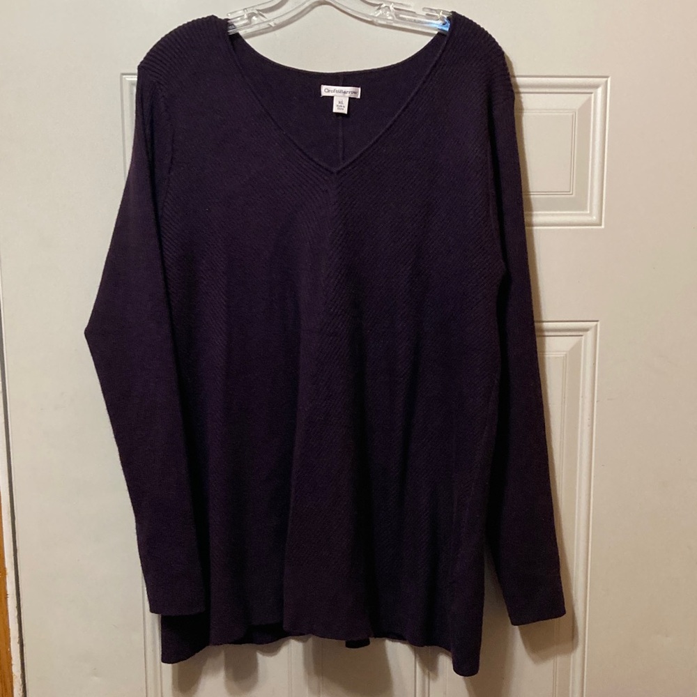 Croft‎ & Barrow Deep Purple V-Neck Sweater XL